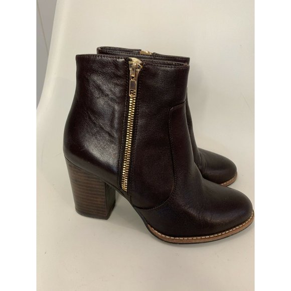 MI PIACI Brown Leather “Dazzle” Ankle Boots Sz 7 - Picture 2 of 7